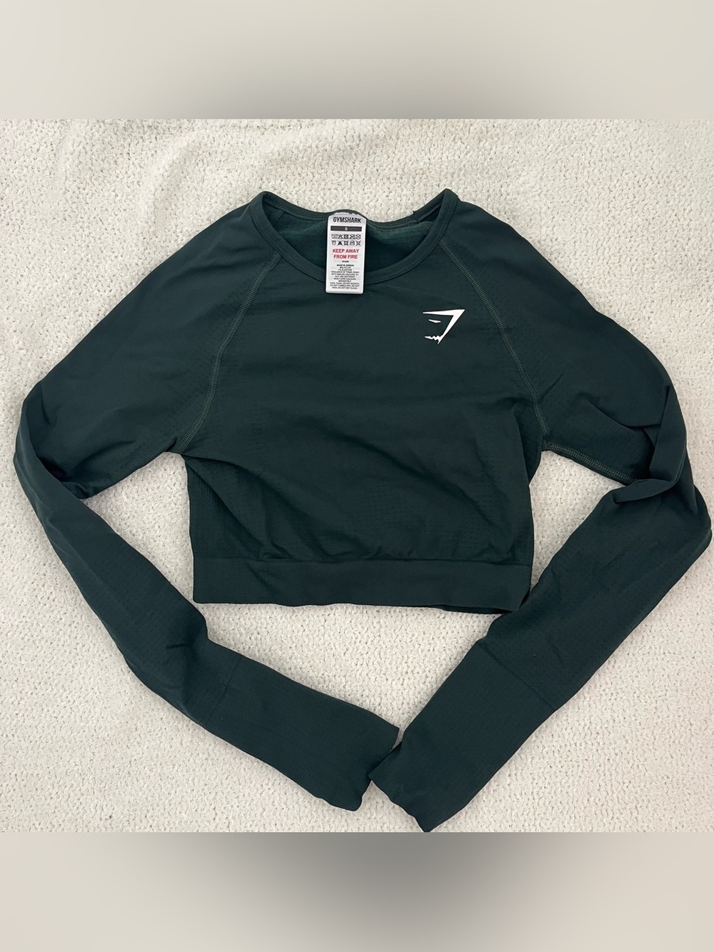 Gymshark vital crop long sleeve in Woodland Green Marl